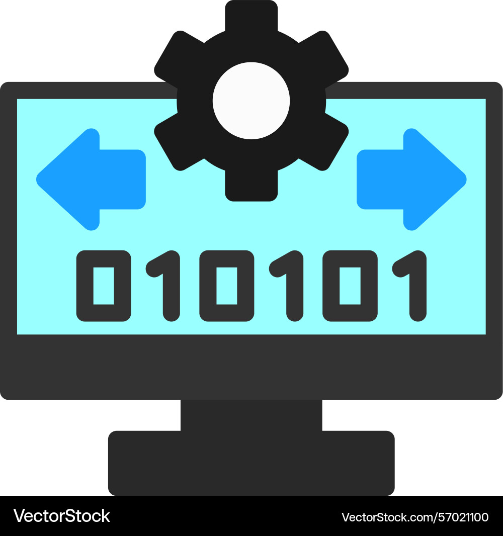 Byte flow flat style icon design Vector Image