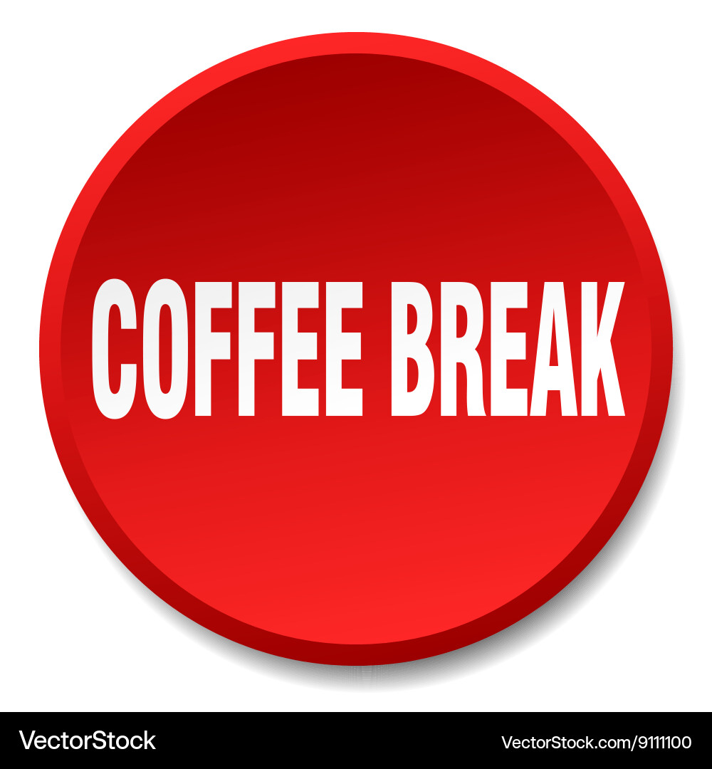 Coffee break red round flat isolated push button Vector Image