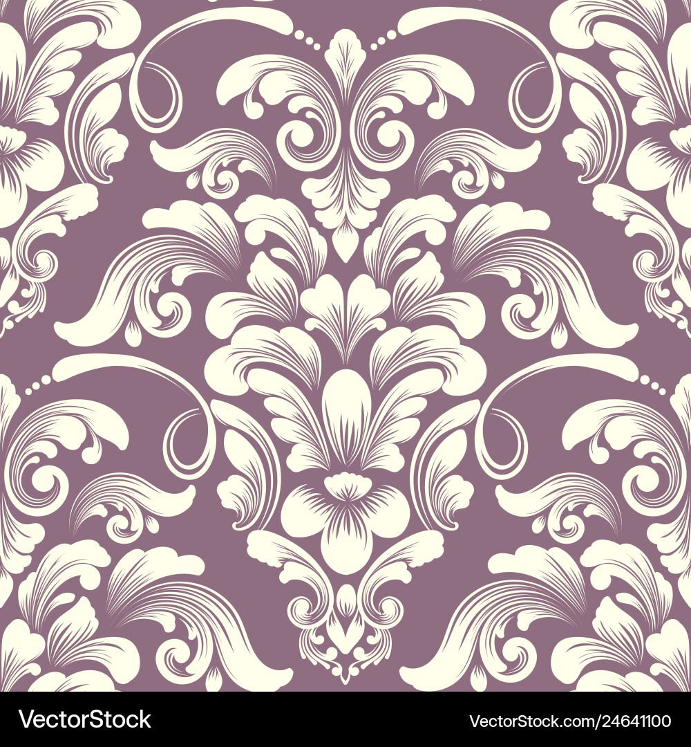 Damask seamless pattern element classical Damask seamless pattern element classical vector image