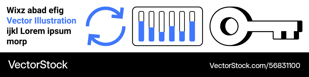 Data synchronization with key access and progress Data synchronization with key access and progress vector image