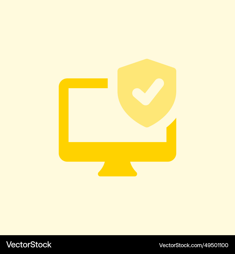 Desktop shield safeguards the computer system Vector Image