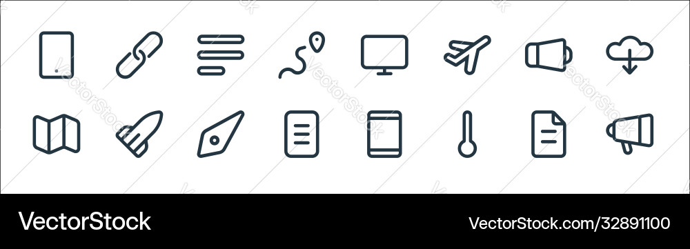 Device line icons linear set quality Device line icons linear set quality Vector Image