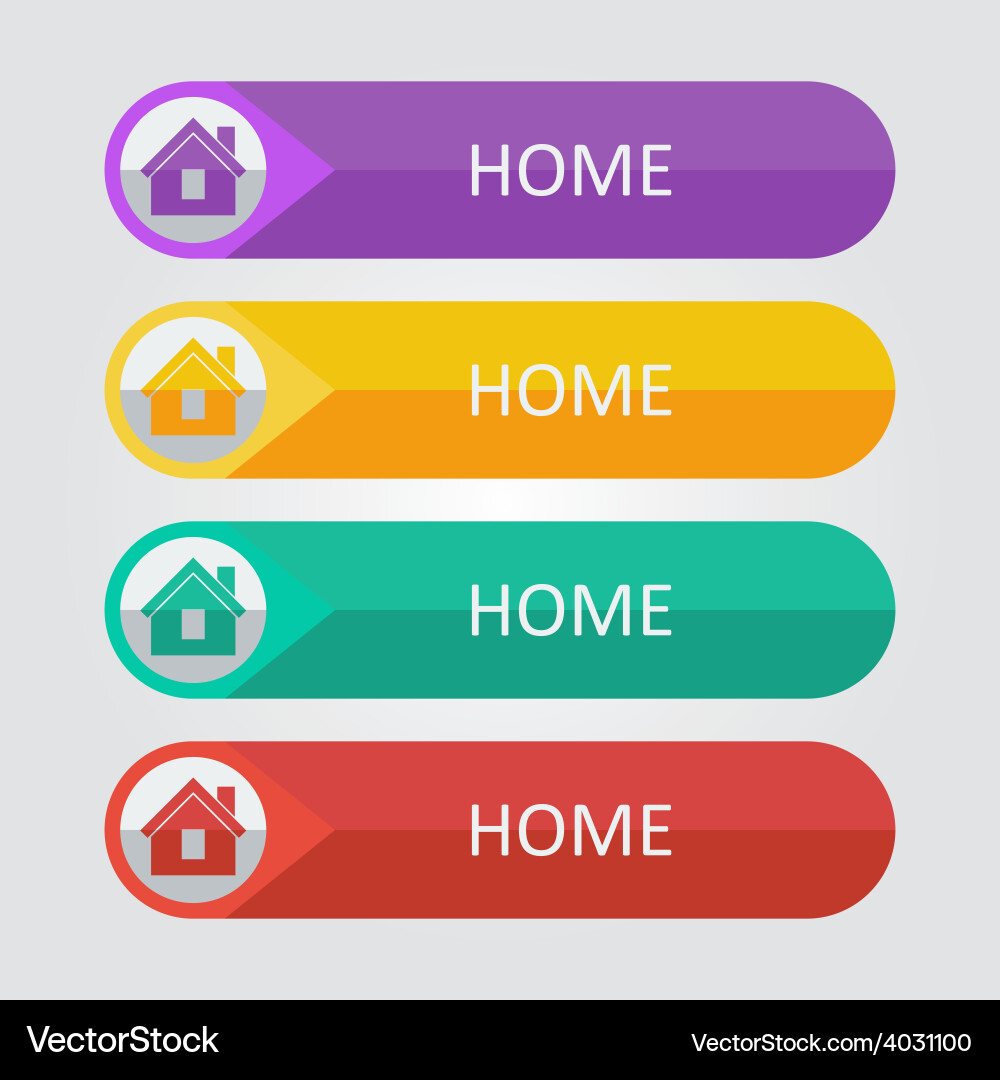 Flat buttons home Vector Image