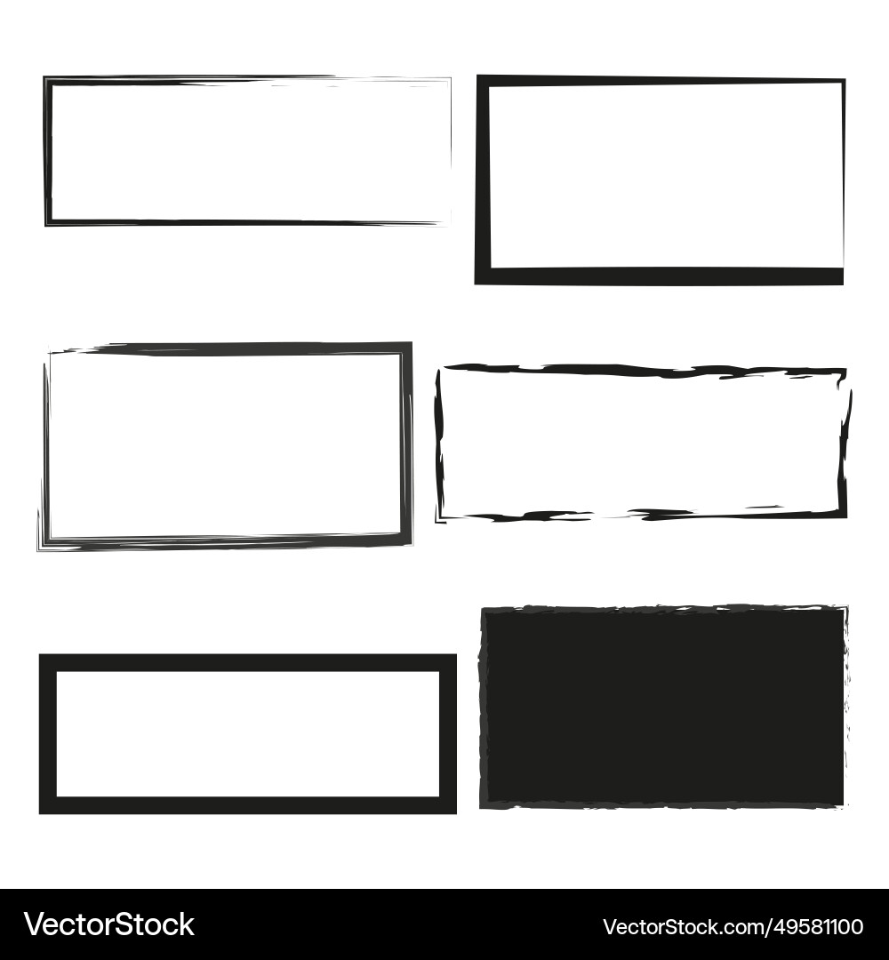 Grunge style square and rectangle shapes Grunge style square and rectangle shapes vector image