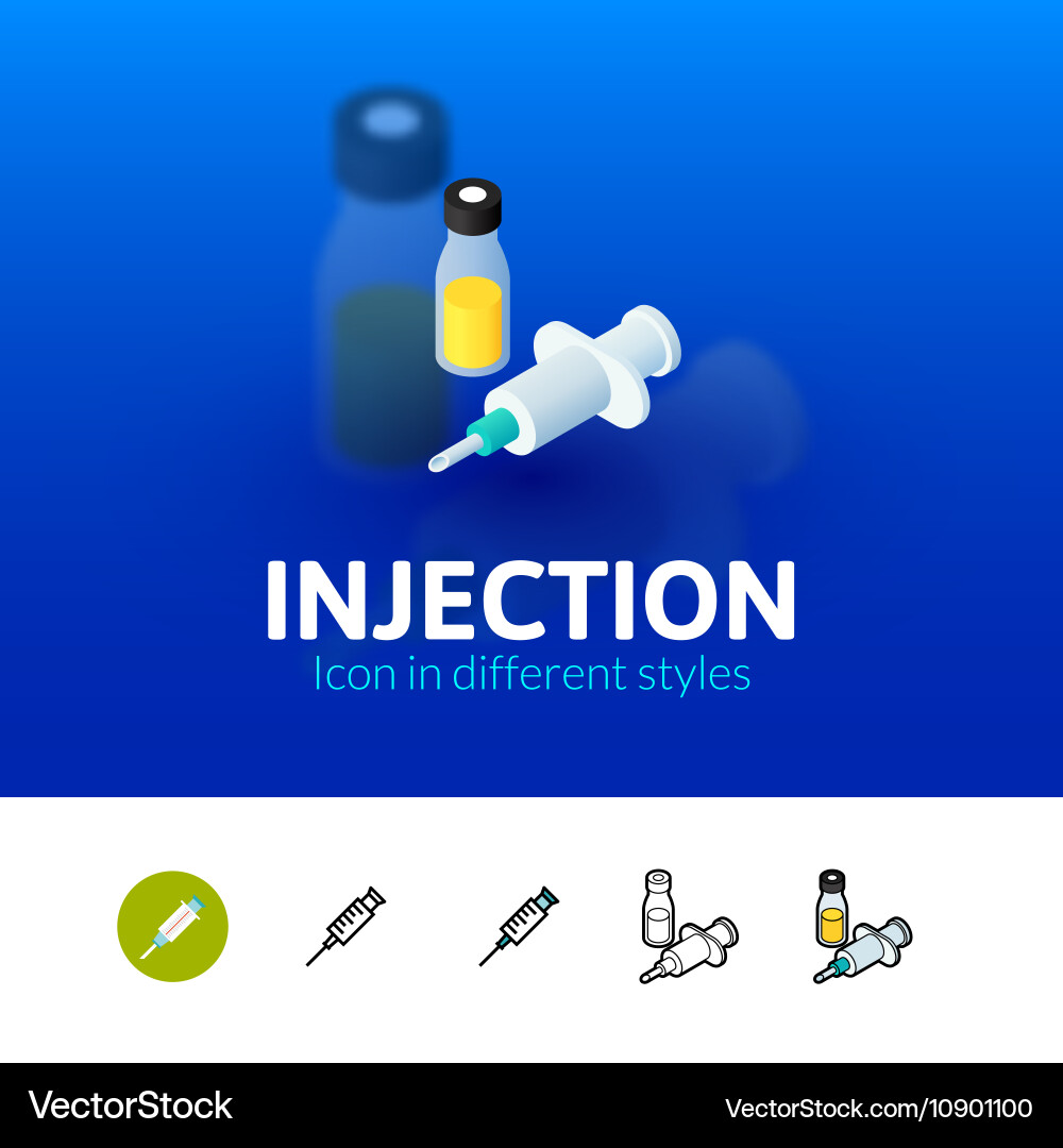 Injection icon in different style vector image