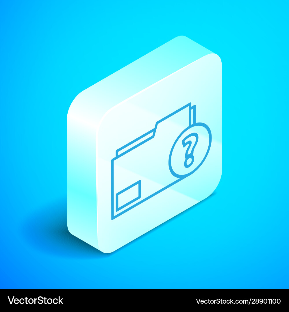 Isometric line unknown document folder icon vector image