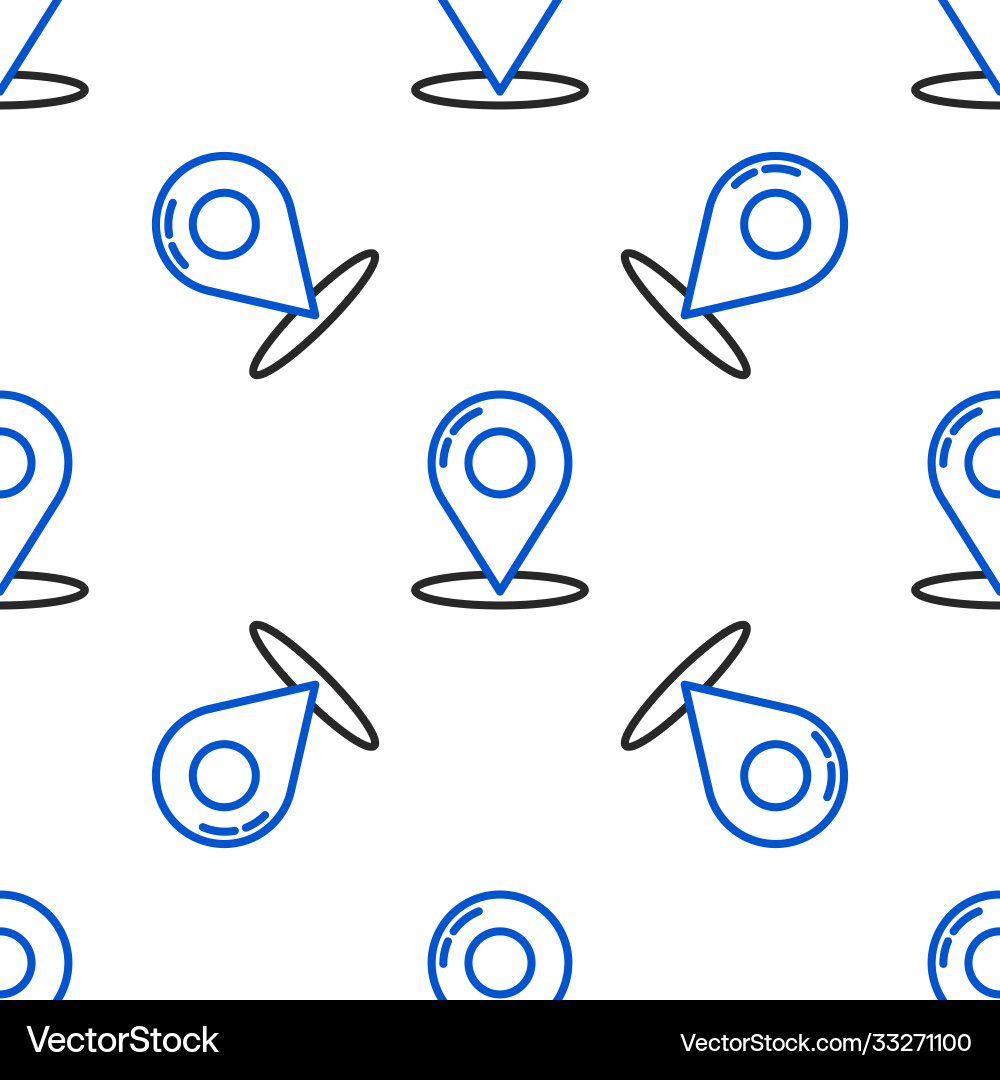 Line map pin icon isolated seamless pattern Line map pin icon isolated seamless pattern vector image