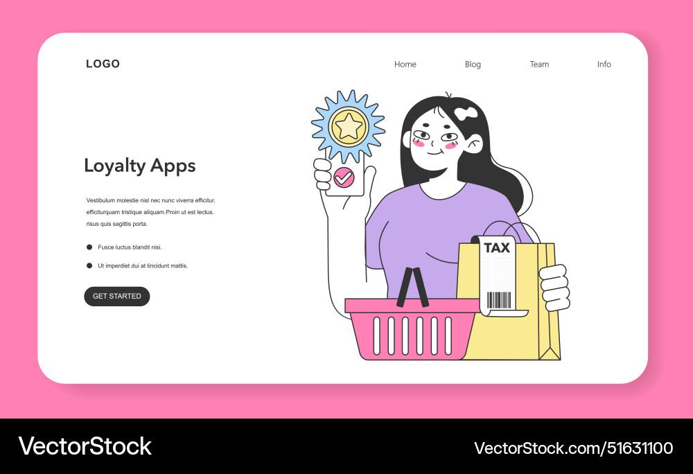 Loyalty program application web banner or landing Loyalty program application web banner or landing Vector Image