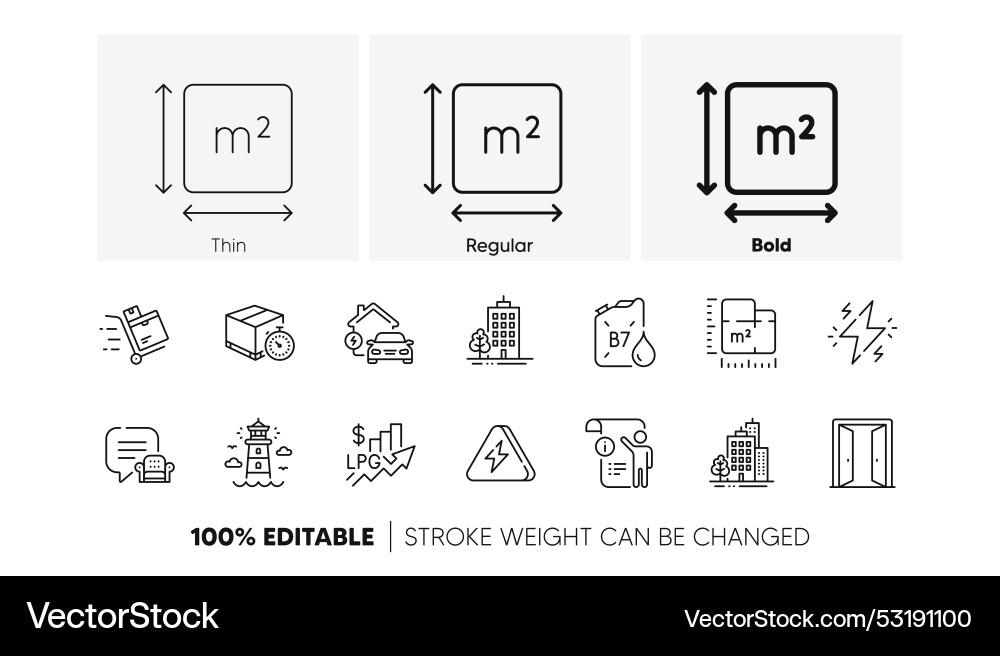 Manual doc power and lighthouse line icons Manual doc power and lighthouse line icons vector image