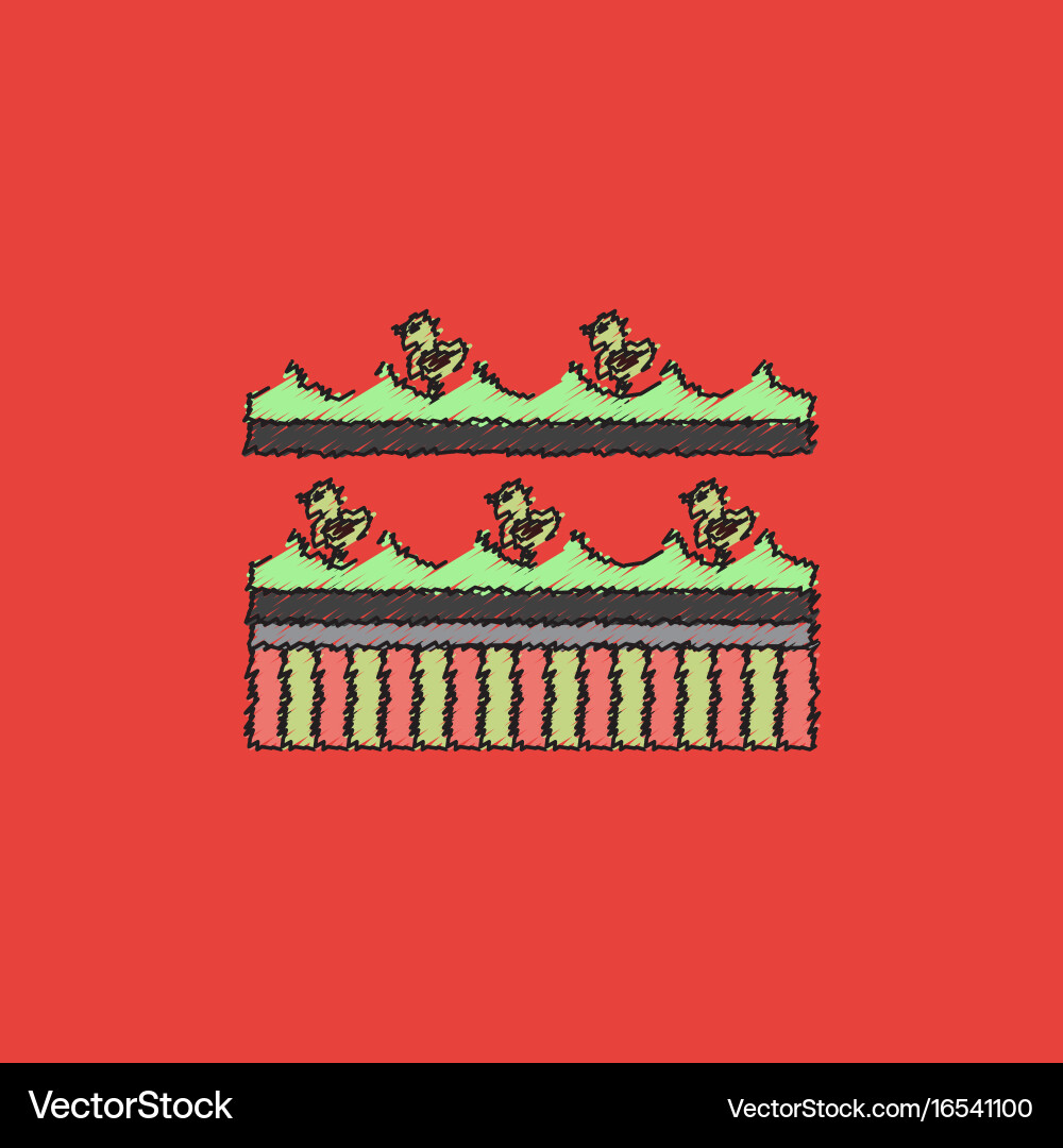 Merry-go-round icon in hatching style Vector Image