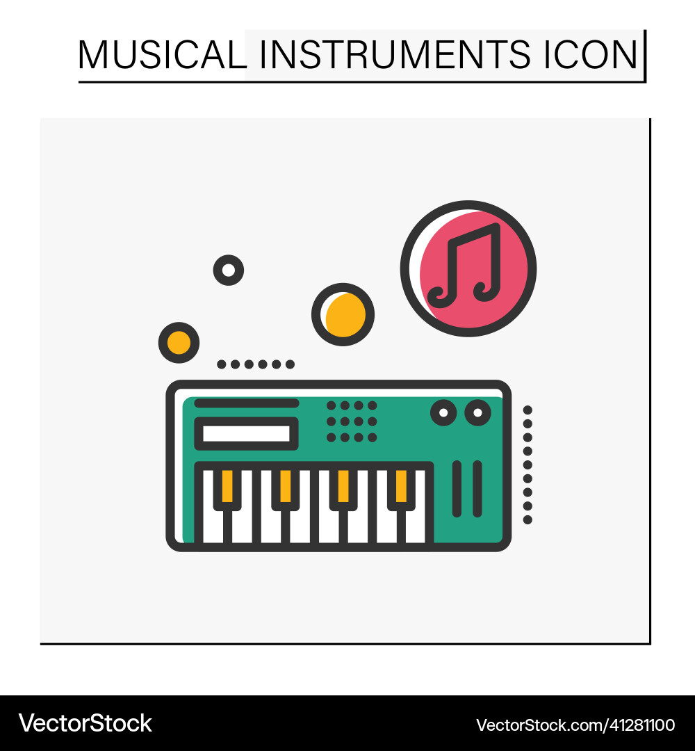 Midi keyboard color icon Midi keyboard color icon vector image