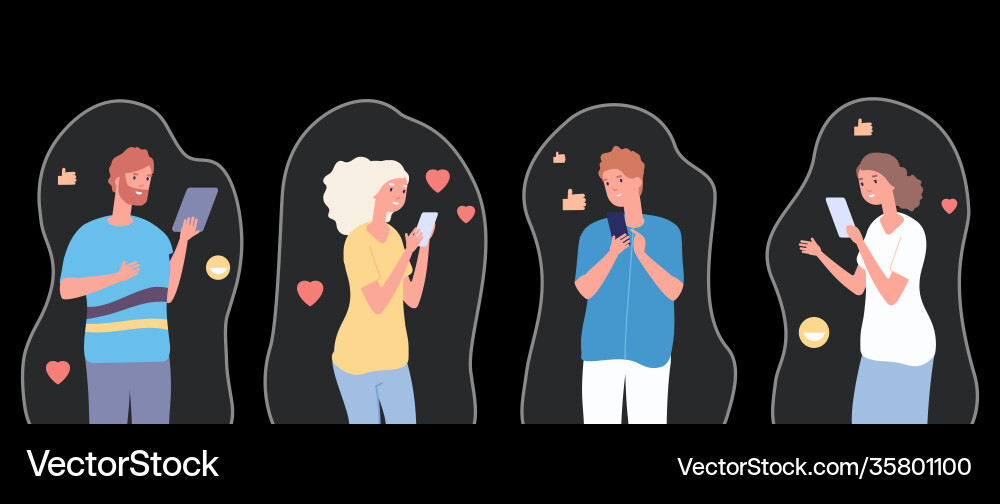 New technologies passion gadget addiction people New technologies passion gadget addiction people vector image