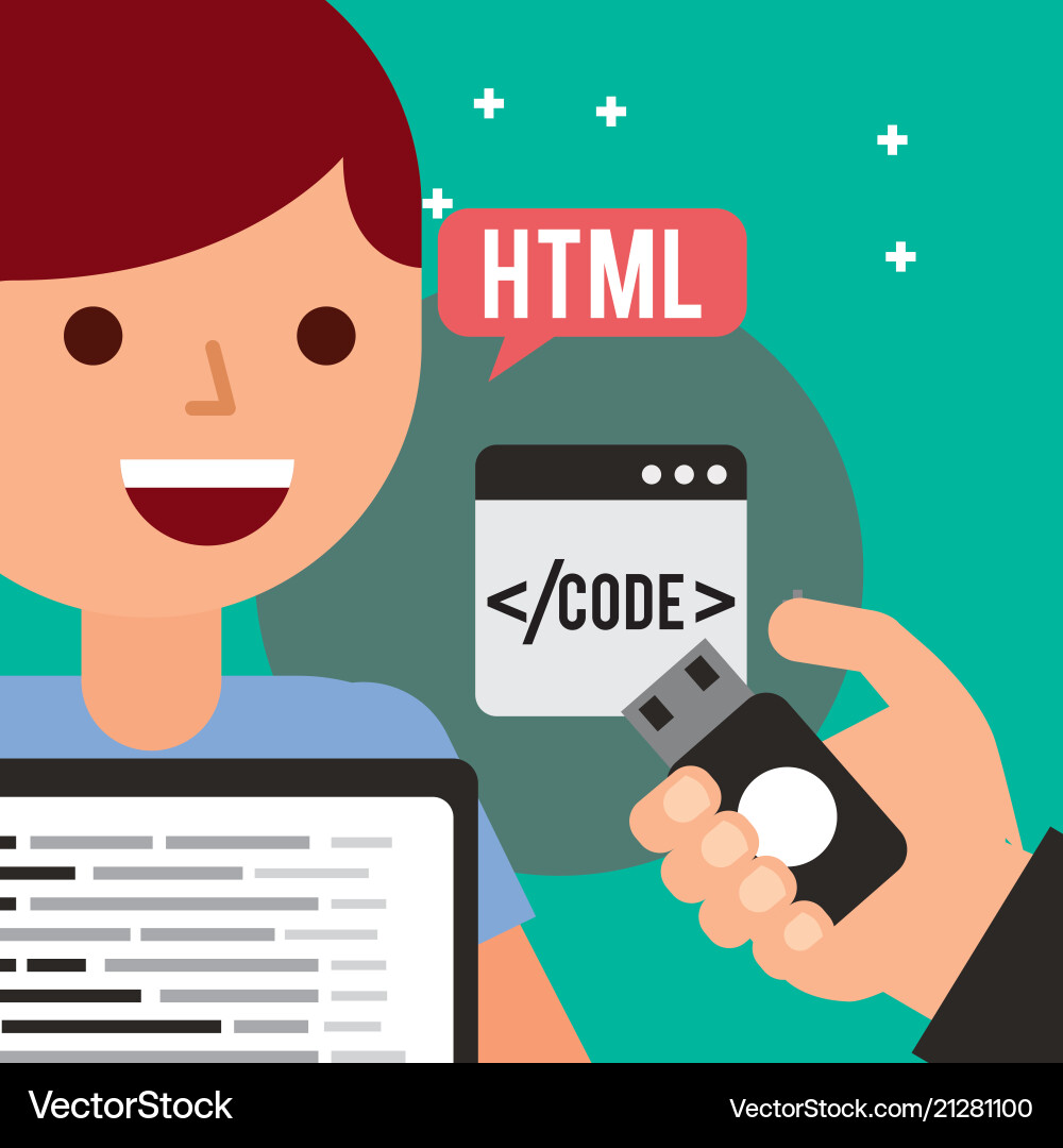Program coding website Program coding website vector image
