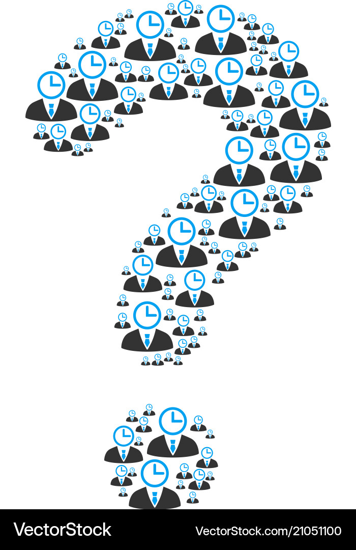 Question shape of time manager icons Question shape of time manager icons Vector Image