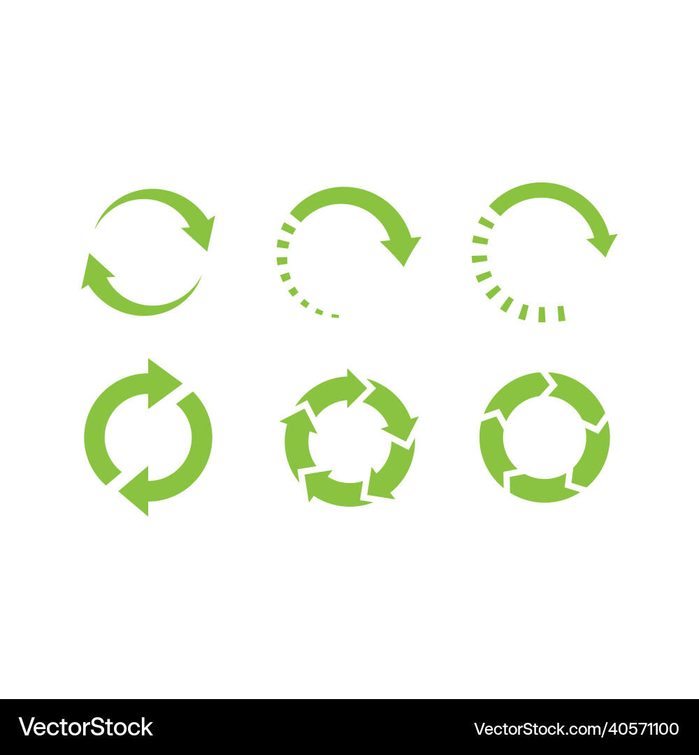 Recycle Arrow Circle Set Vector Image