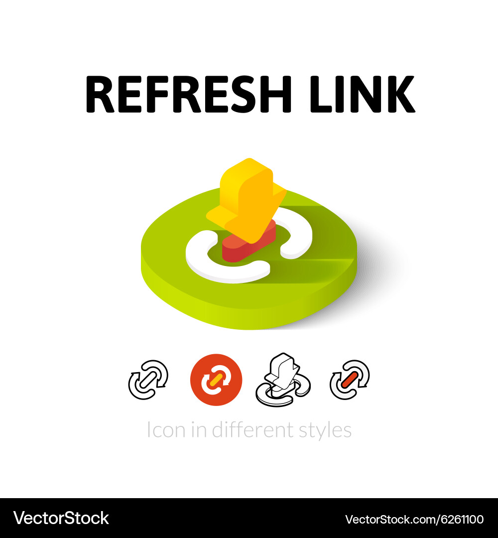 Refresh link icon in different style Vector Image