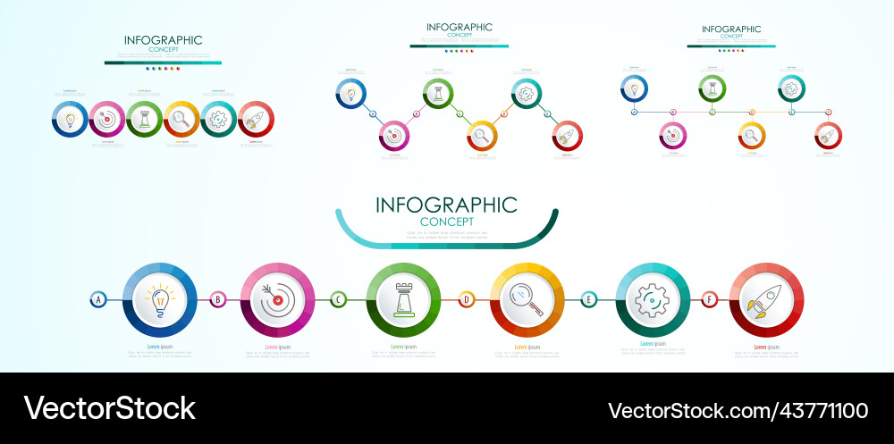 Set of info graphic backgrounds business concept Set of info graphic backgrounds business concept vector image