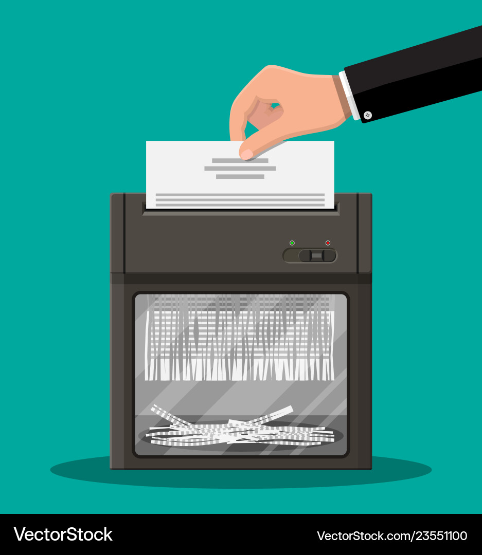 Shredder Machine with Document vector image