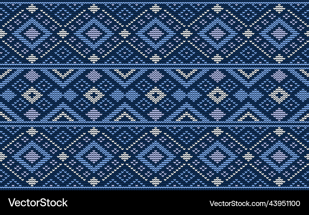 White and blue cross stitch pattern embroidery White and blue cross stitch pattern embroidery vector image