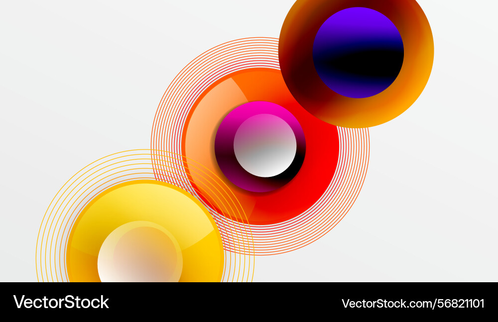 Abstract colorful circles overlap orange lines Abstract colorful circles overlap orange lines vector image