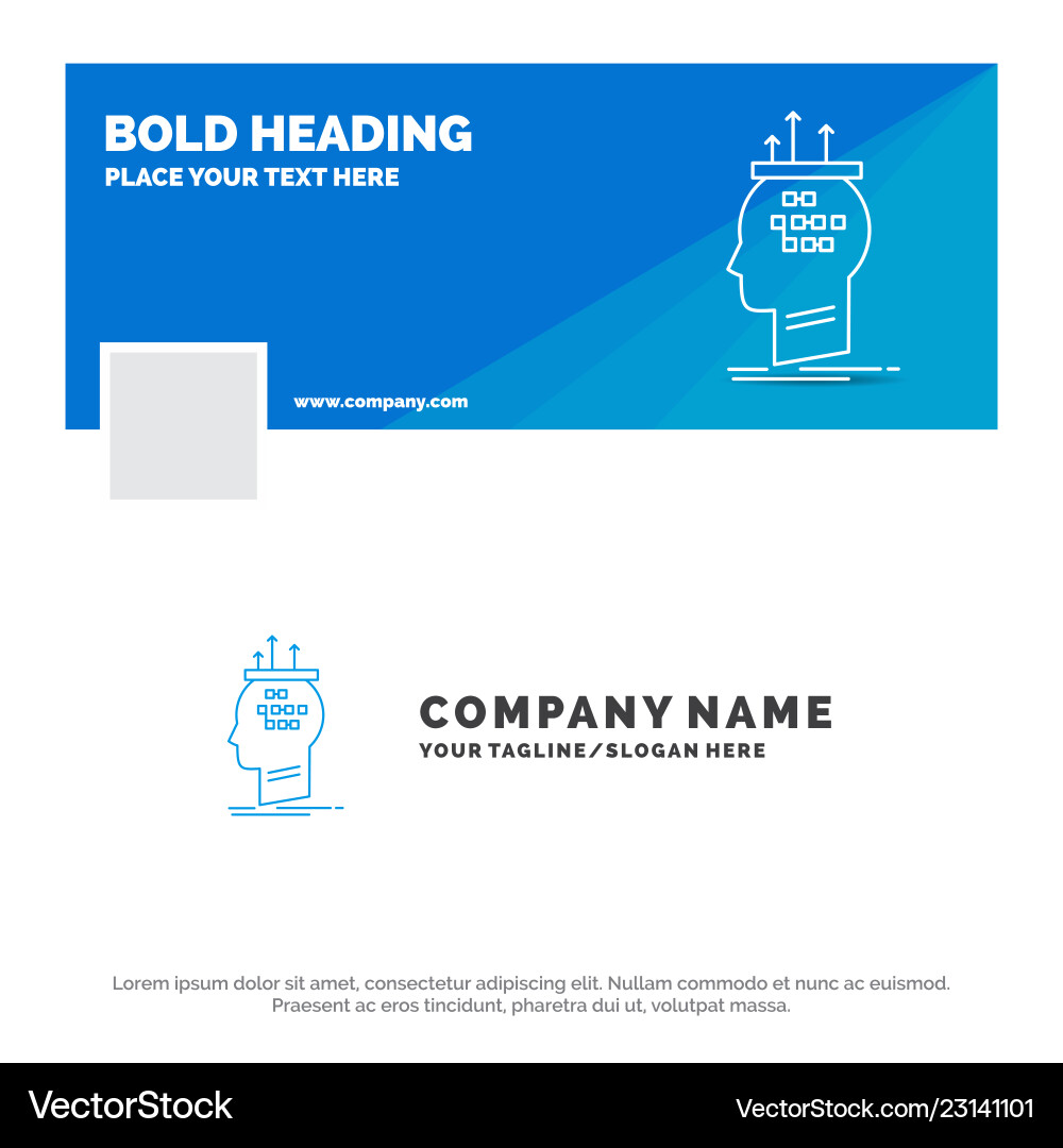 Blue business logo template for algorithm brain Blue business logo template for algorithm brain vector image