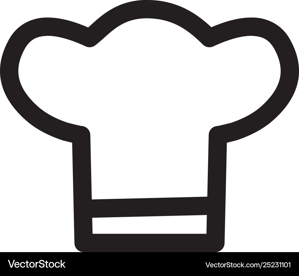 Chef hats icon in flat style for apps ui websites vector image