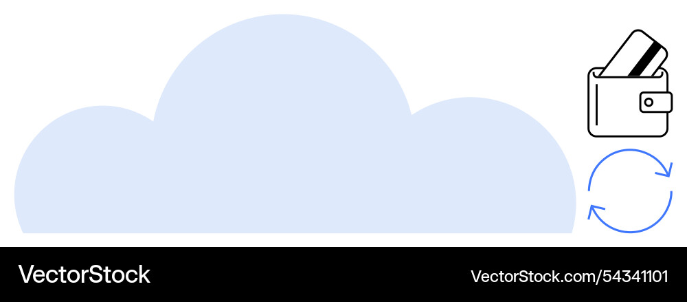Cloud computing with digital wallet and circular Vector Image