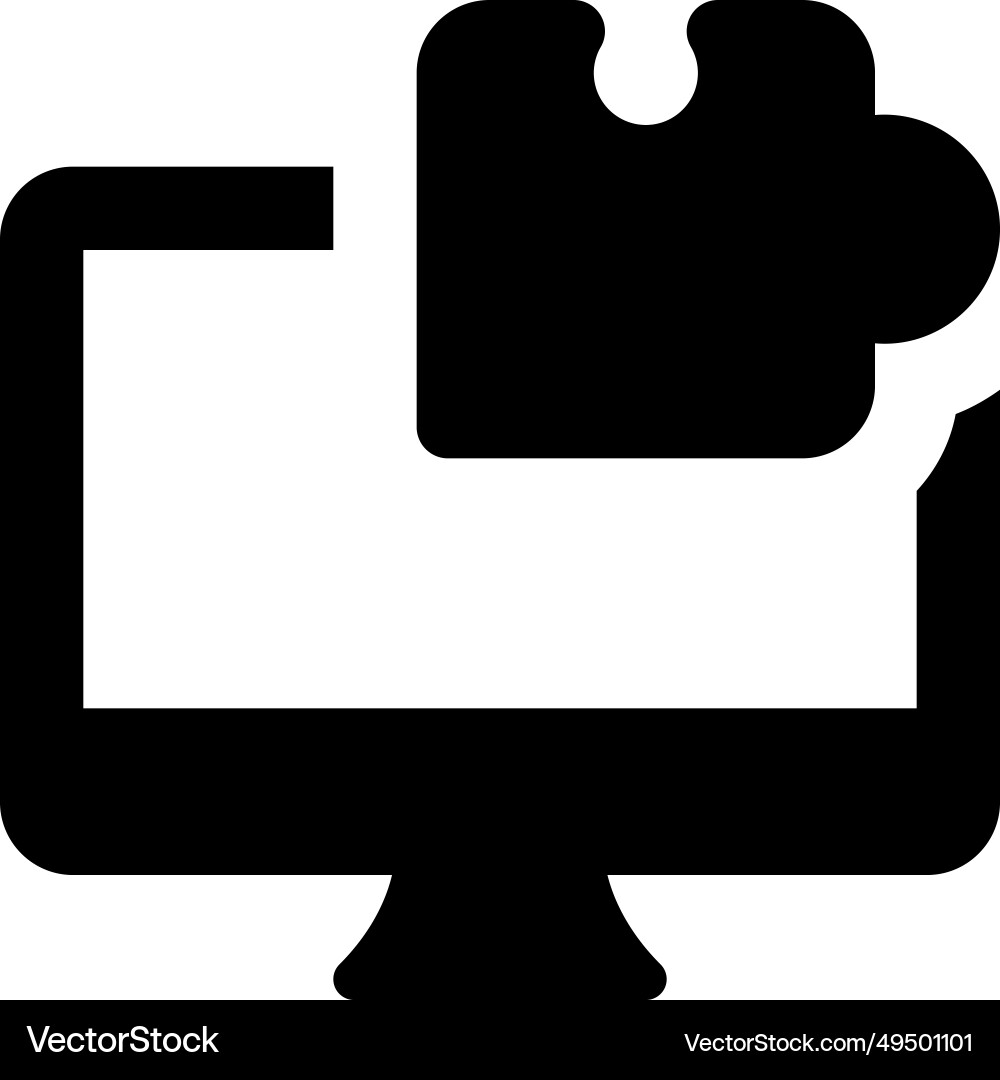 Digital puzzle brain game installed in desktop Vector Image