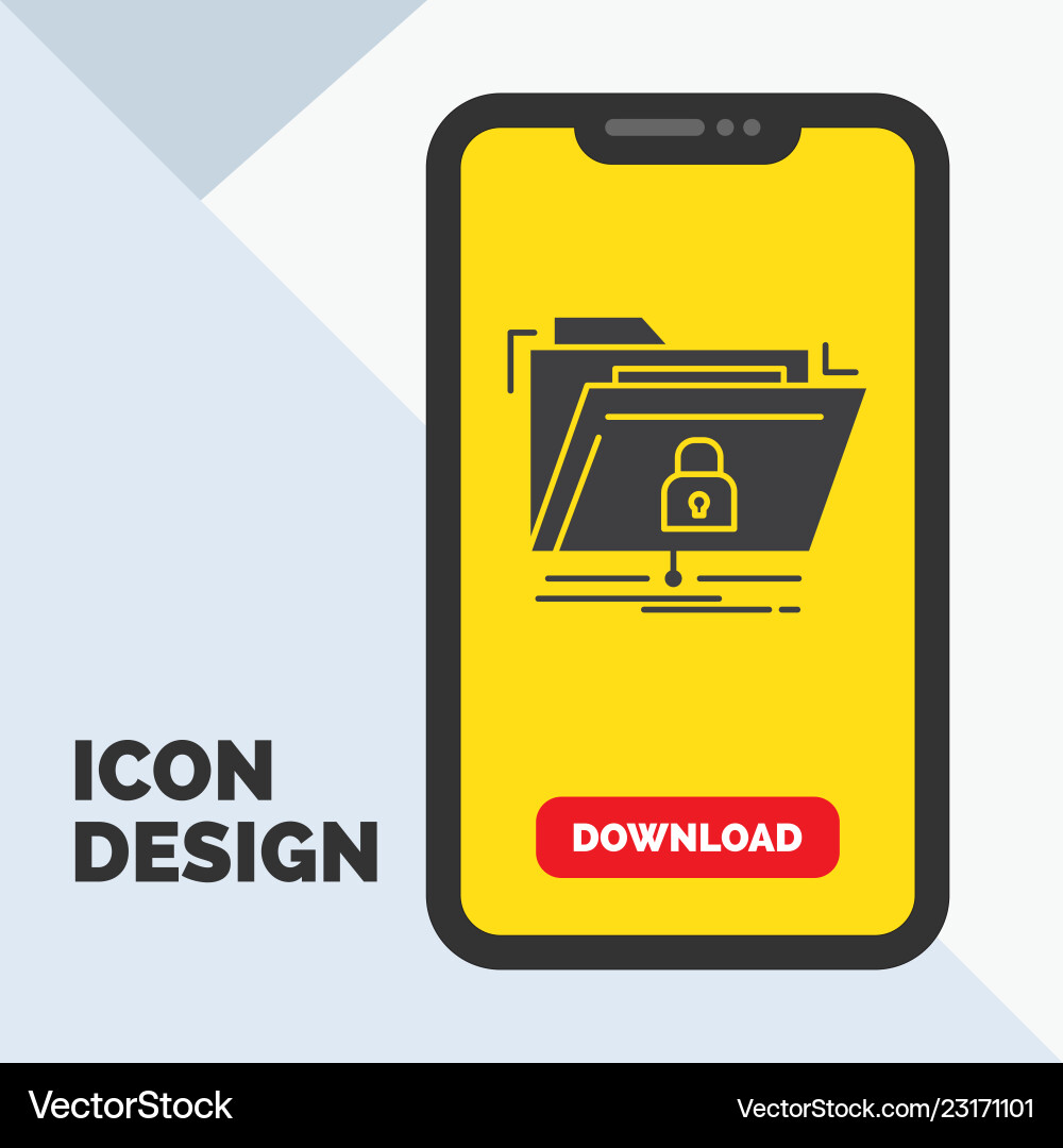 Encryption files folder network secure glyph icon Vector Image