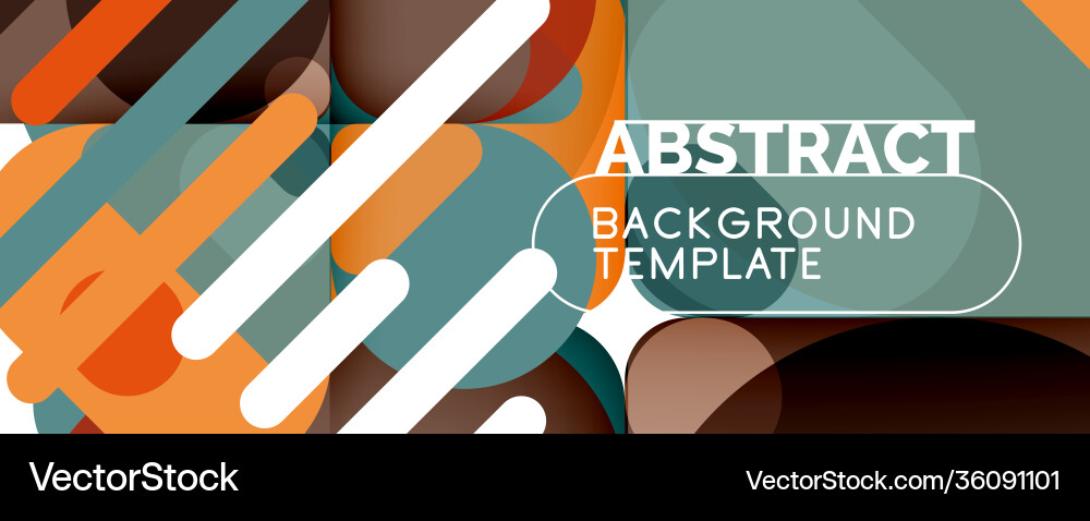 Flat geometric round shapes and dynamic lines Vector Image