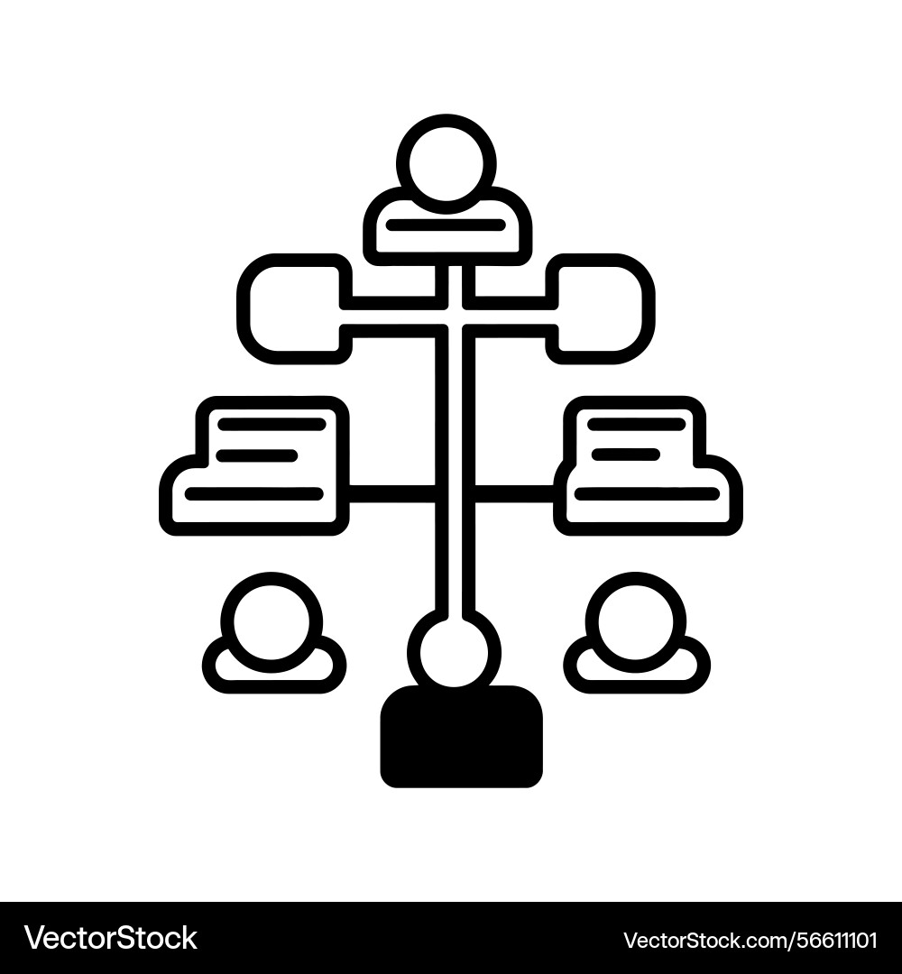 Hierarchy network icon people connection team Hierarchy network icon people connection team Vector Image