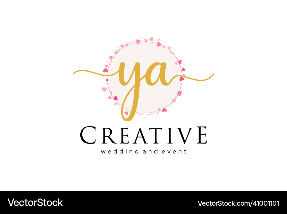 Initial ya feminine logo usable Royalty Free Vector Image