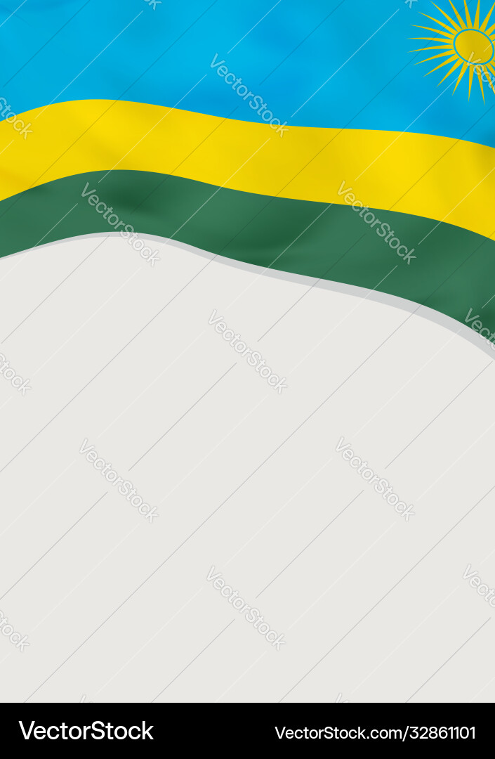 Leaflet design with flag rwanda template Vector Image