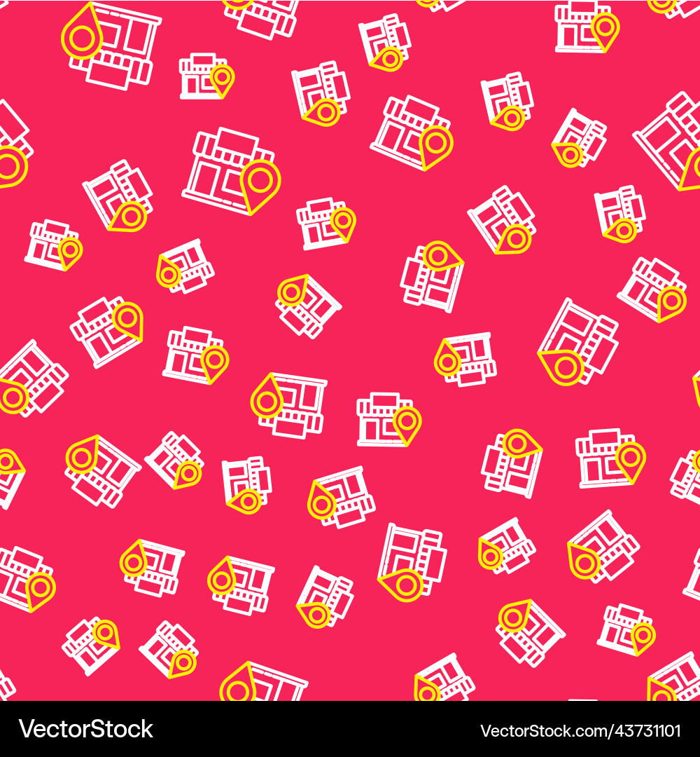 Line location with store icon isolated seamless vector image