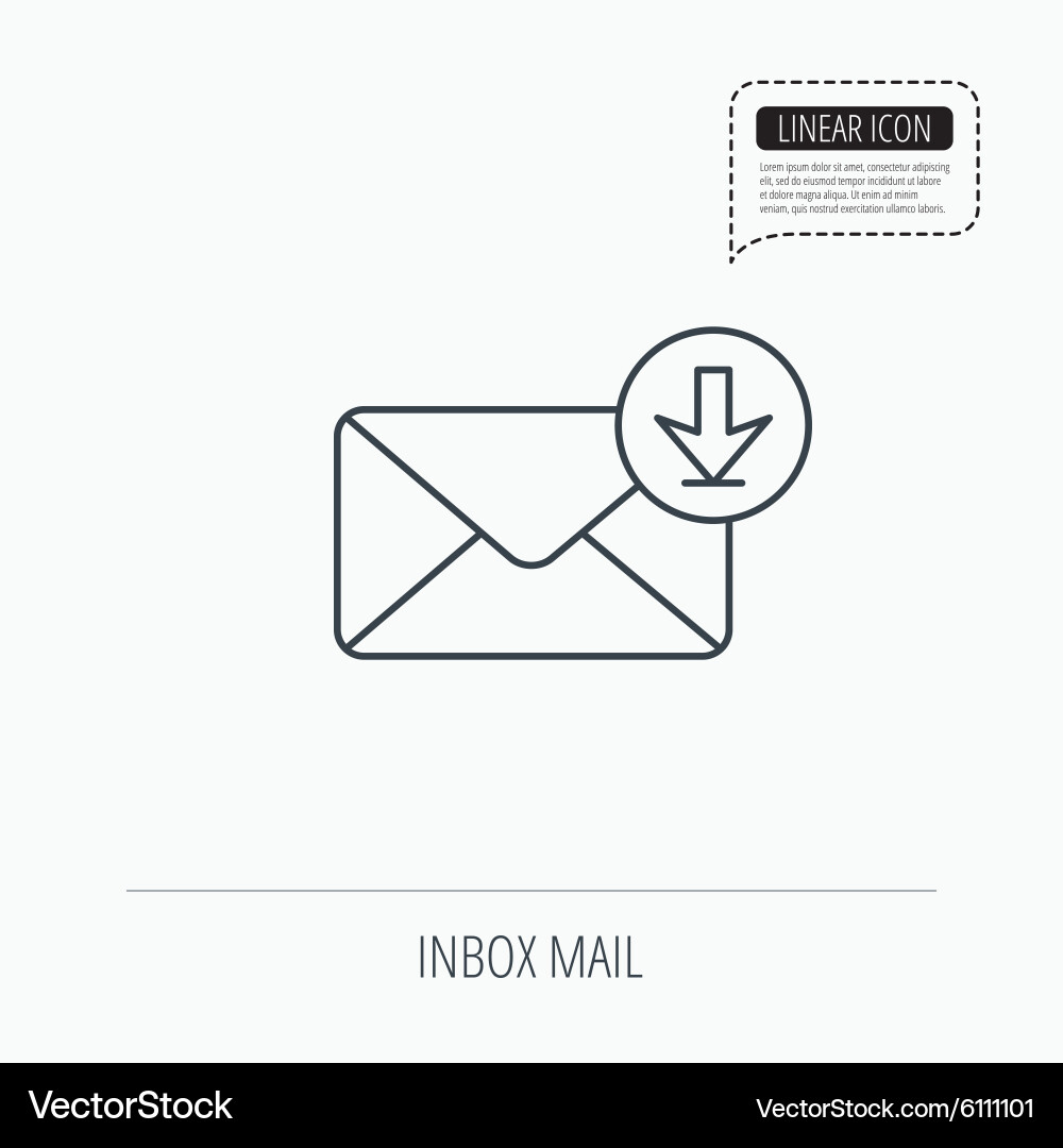 Mail inbox icon email message sign Vector Image