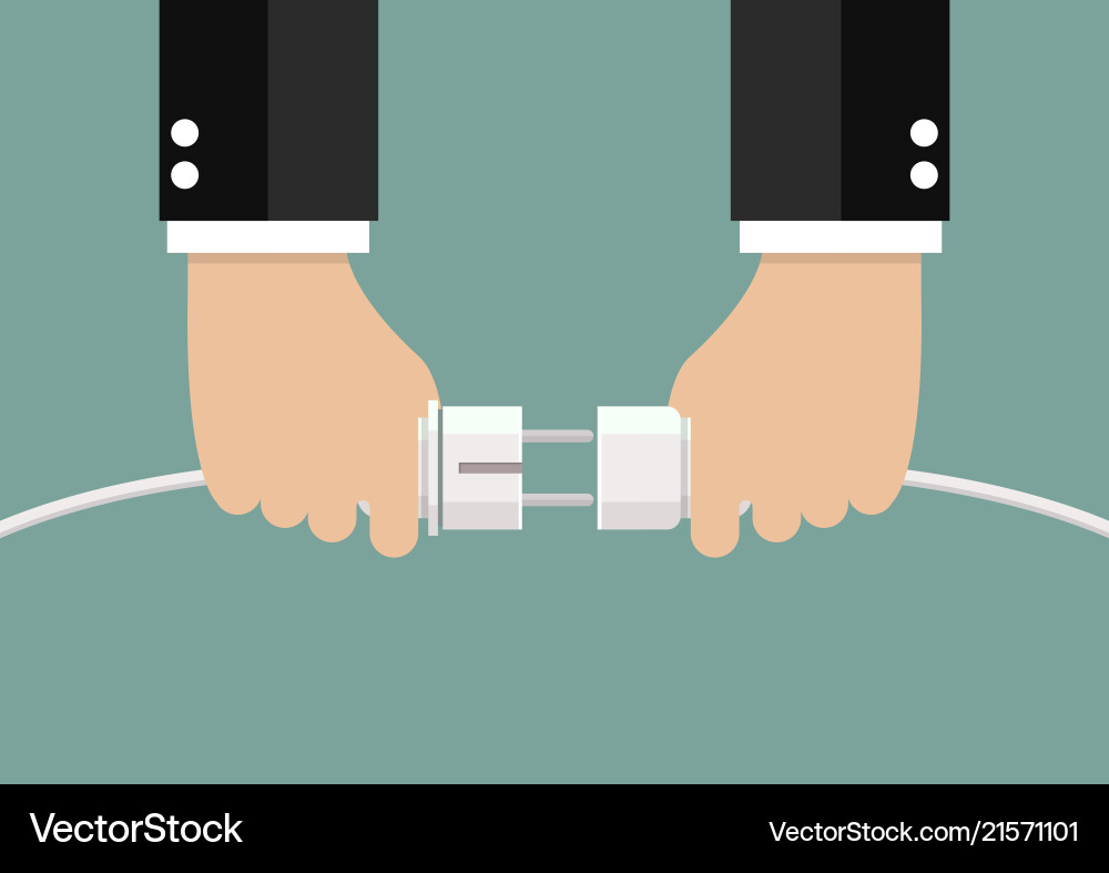 Man Connecting Plug and Socket vector image