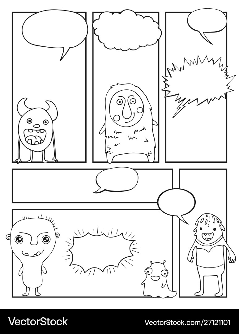 Mock up Comic-Buch mit leeren Sprachblasen Vektorbild