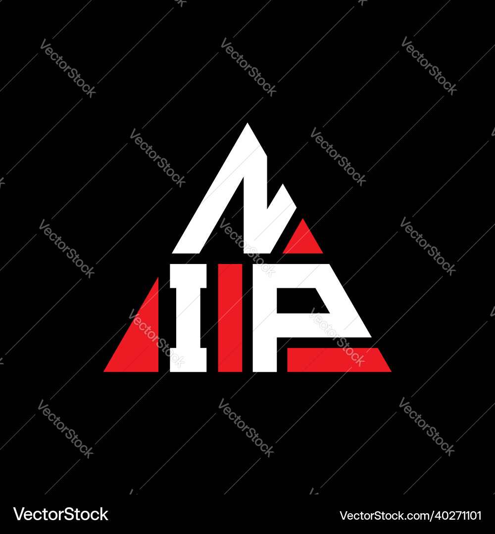 Nip triangle letter logo design vector image