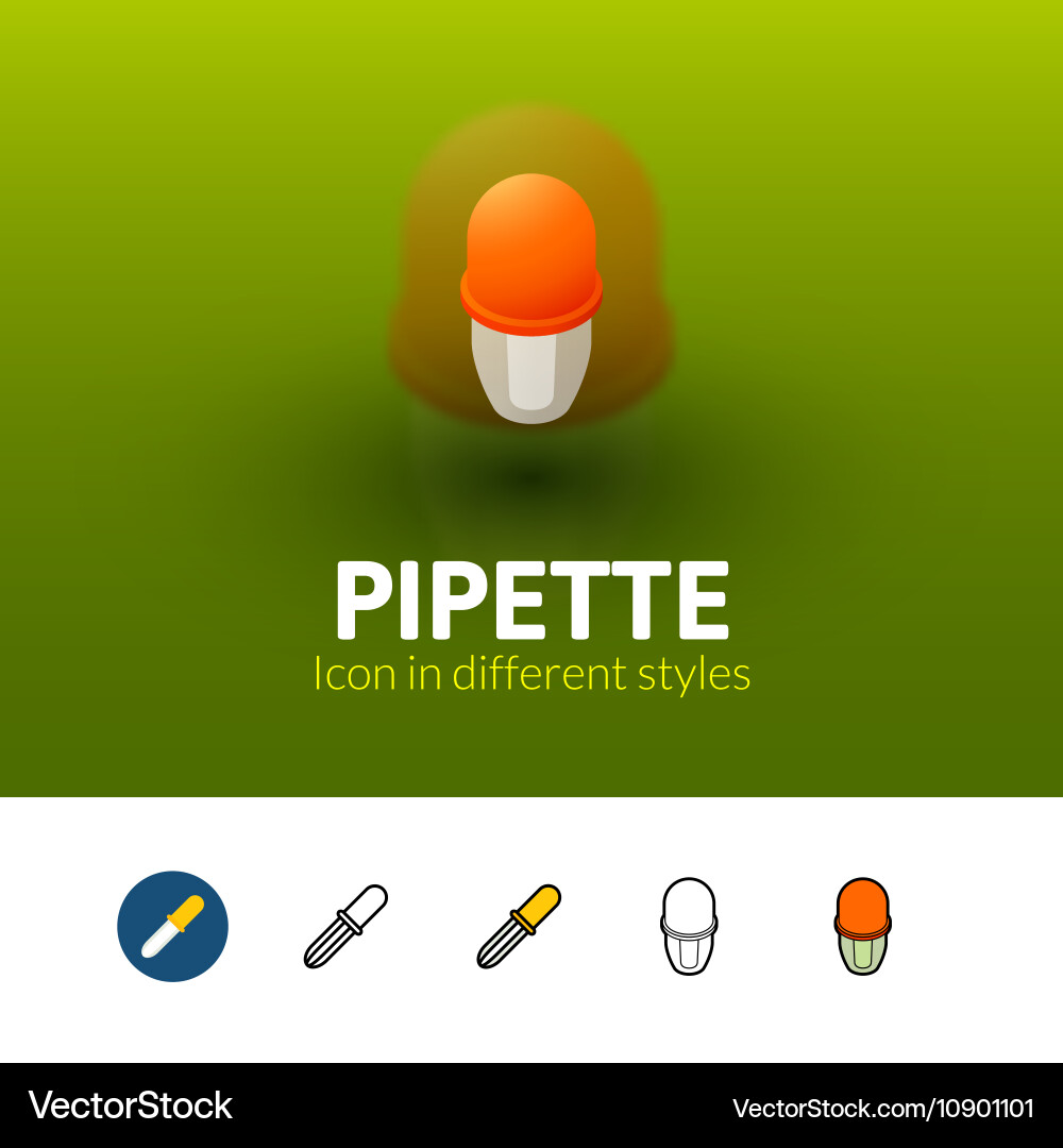 Pipette icon in different style vector image