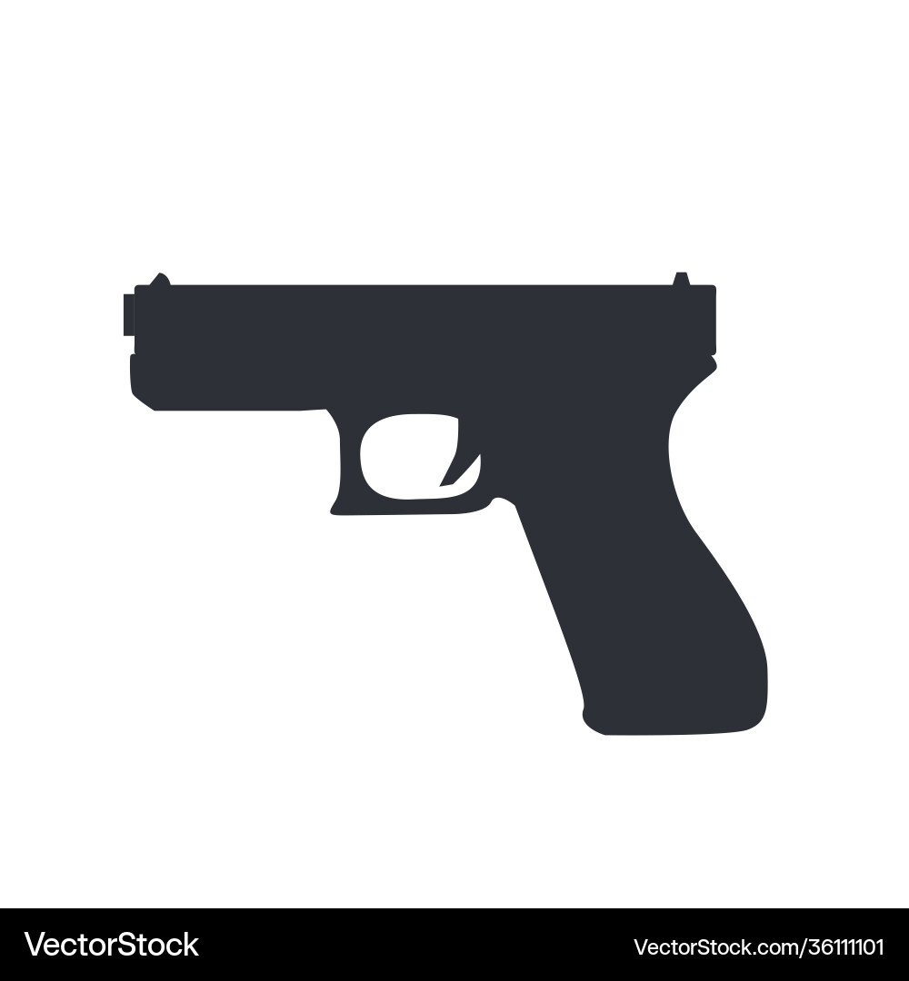 Pistol gun weapon black crime handgun war Pistol gun weapon black crime handgun war vector image
