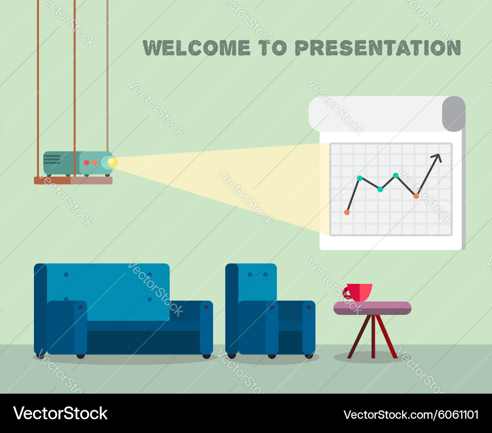 Presentation room with projector and comfortable Vector Image