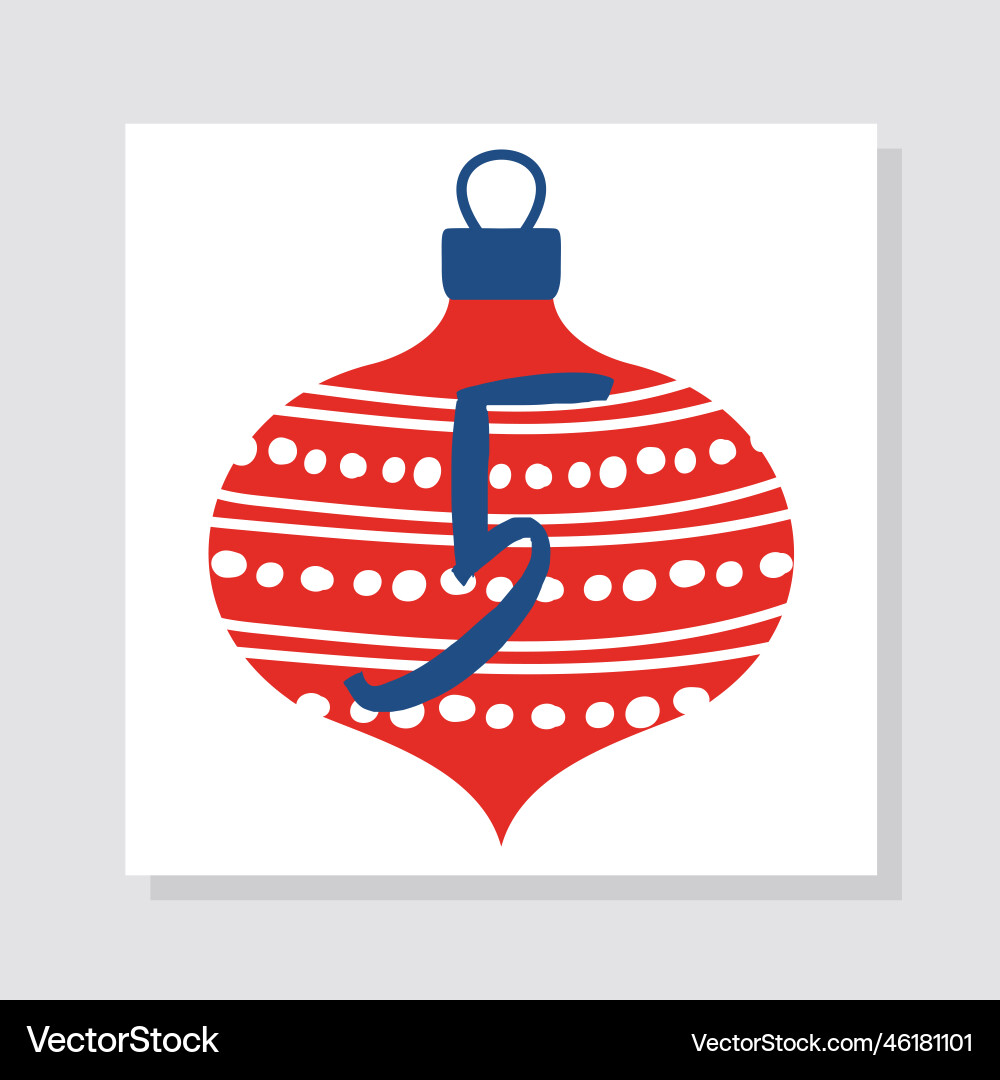 Red Number 5 Advent Calendar Vector Image