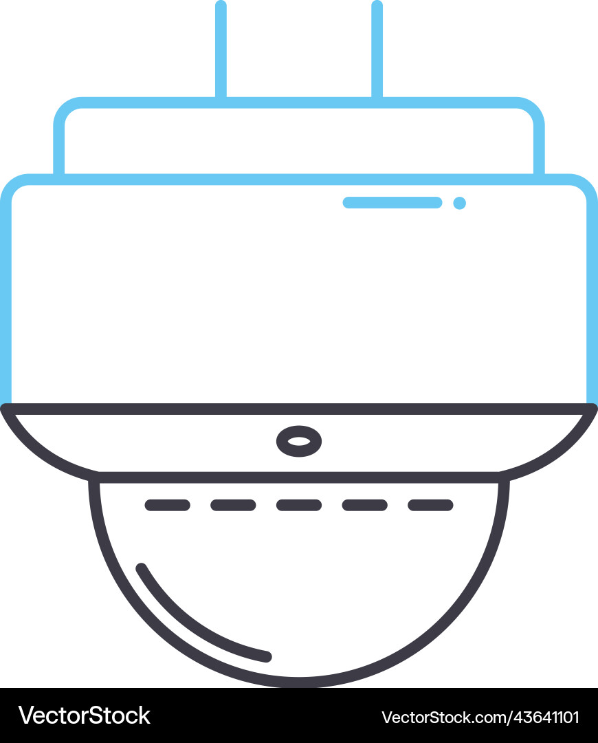 Security camera system line icon outline symbol Security camera system line icon outline symbol Vector Image