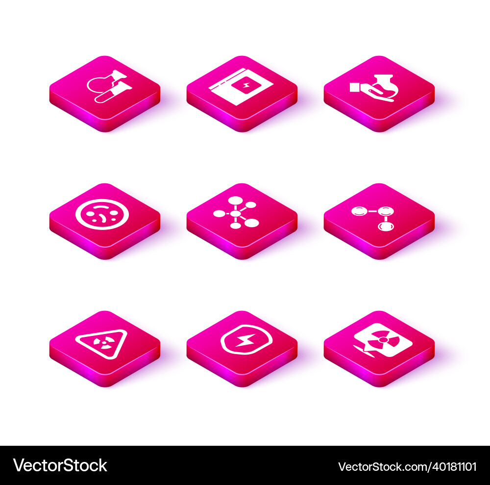 Set triangle with radiation secure shield Set triangle with radiation secure shield vector image