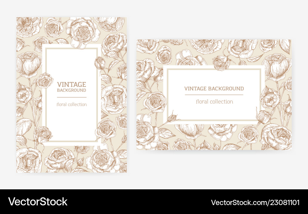 Set vertical and horizontal card templates Set vertical and horizontal card templates vector image