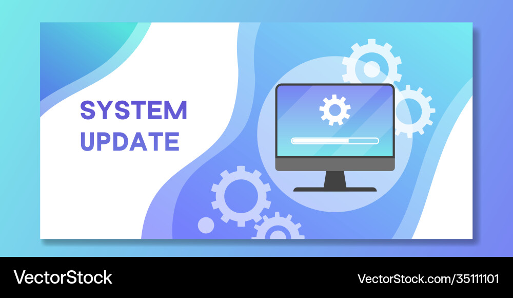 System software update and upgrade banner loading System software update and upgrade banner loading vector image