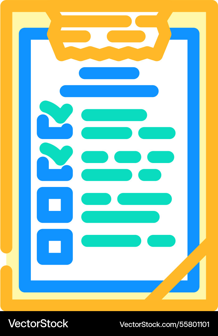 Task list clipboard hybrid work color icon Task list clipboard hybrid work color icon vector image