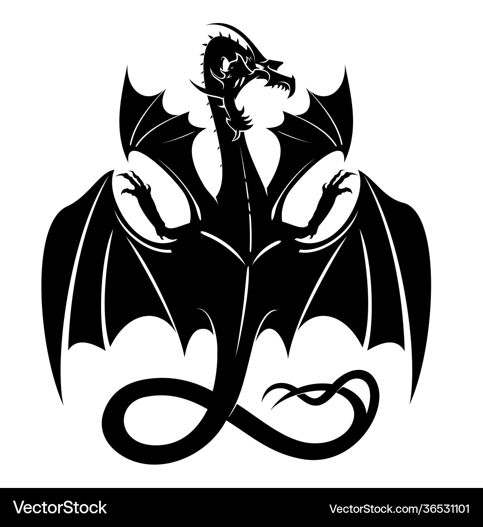 Tattoo dragon vector image