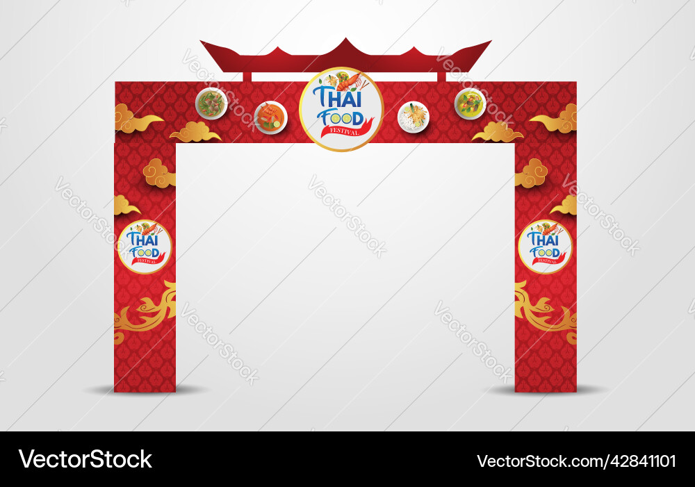 Thailand Essen Festival Eingang Bogen Design Thailand Essen Festival Eingang Bogen Design vektorbild