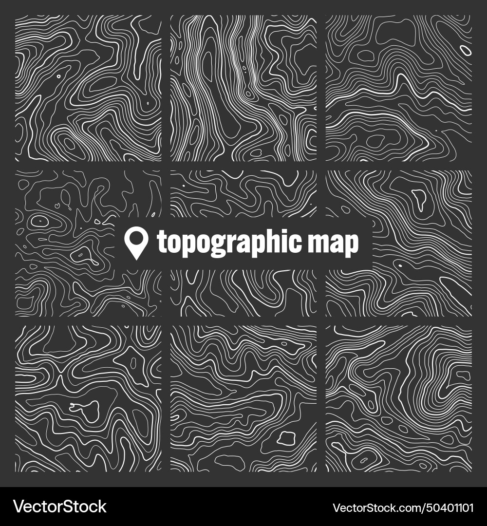 Topographic map with contour lines geographic Topographic map with contour lines geographic vector image